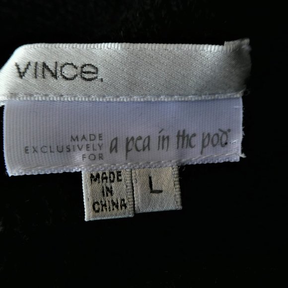 Vince x A Pea In A Pod Maternity WooL Sweater Dress Black Knit Cowl Flounce Slv - Picture 6 of 8